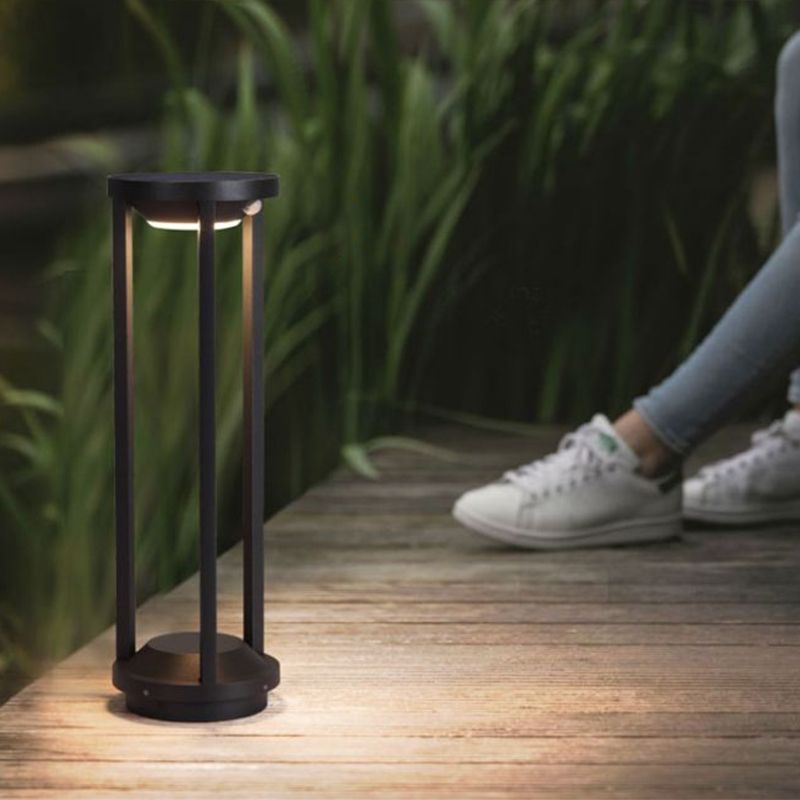 Ray Modern Metal Cylindrical Hollow Outdoor Bollard Light