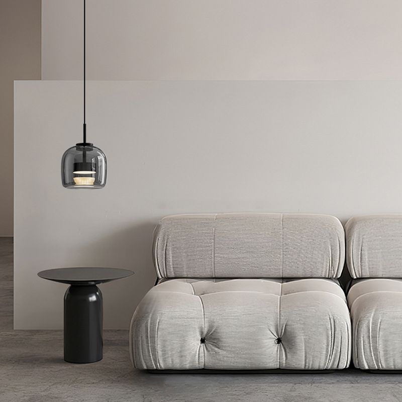 Valentina Minimalist Pendant Light Glass Smoke Gray