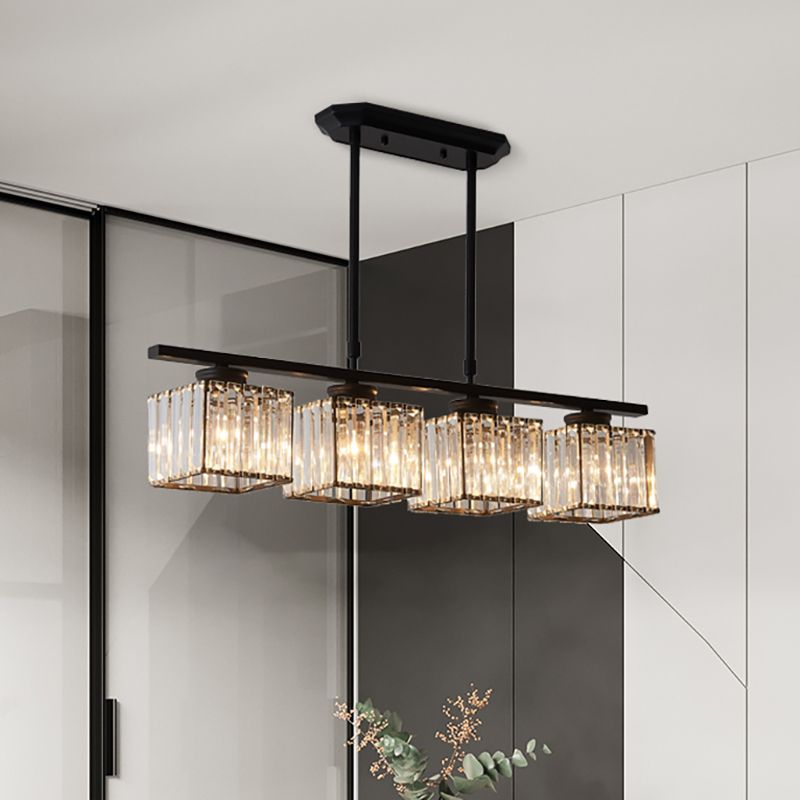 Kristy Crystal Square Pendant Light 3/4 Heads - Letslighting