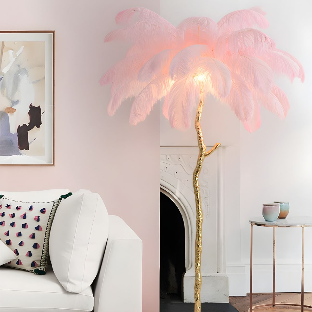 O'Moore Nordic Luxury Unique Ostrich Feather Floor Lamp/Table Lamp - Letslighting