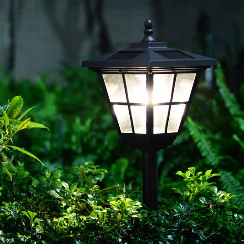 Ray Modern Lantern Shaped Metal Solar Outdoor Bollard Light
