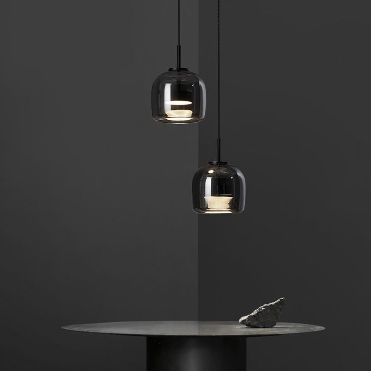 Valentina Minimalist Pendant Light Glass Smoke Gray