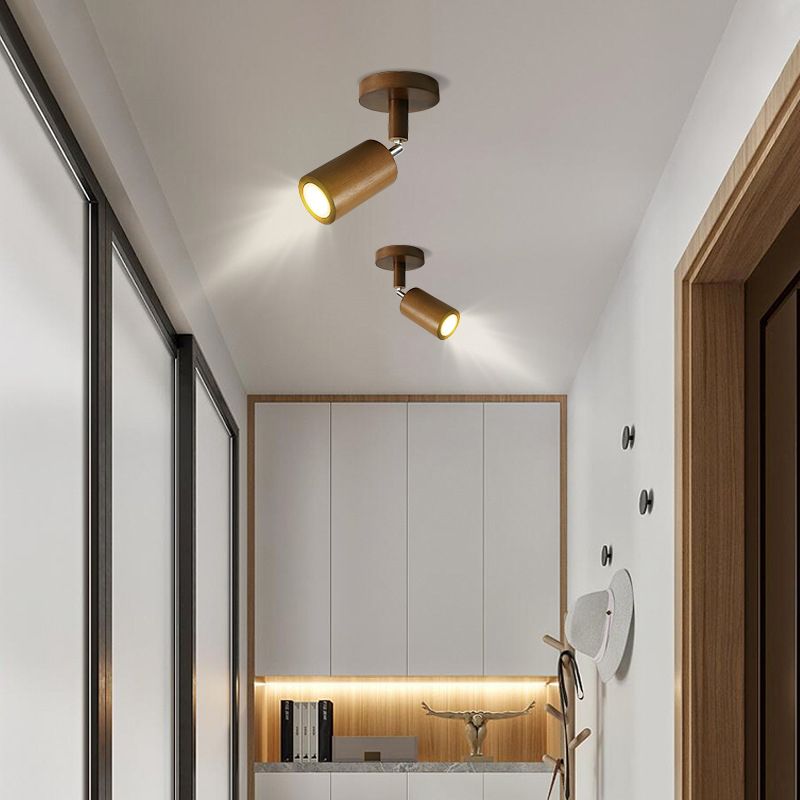 Muto Modern LED Adjustable Ceiling Spotlight, Wood - Letslighting