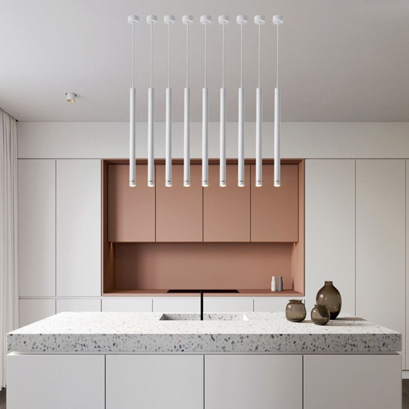 Arisha Linear Minimalist Cylinder Pendant Light, 12"/19.5"/23.5" - Letslighting