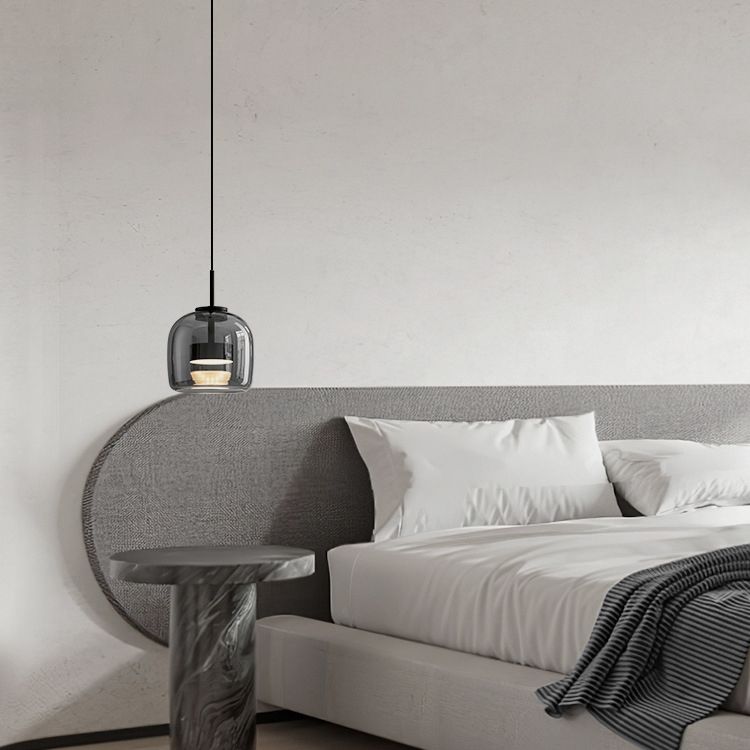 Valentina Minimalist Pendant Light Glass Smoke Gray