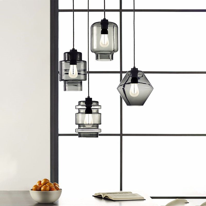 Arisha Modern Art Deco LED Cylindrical /Glass Pendant Light - Letslighting