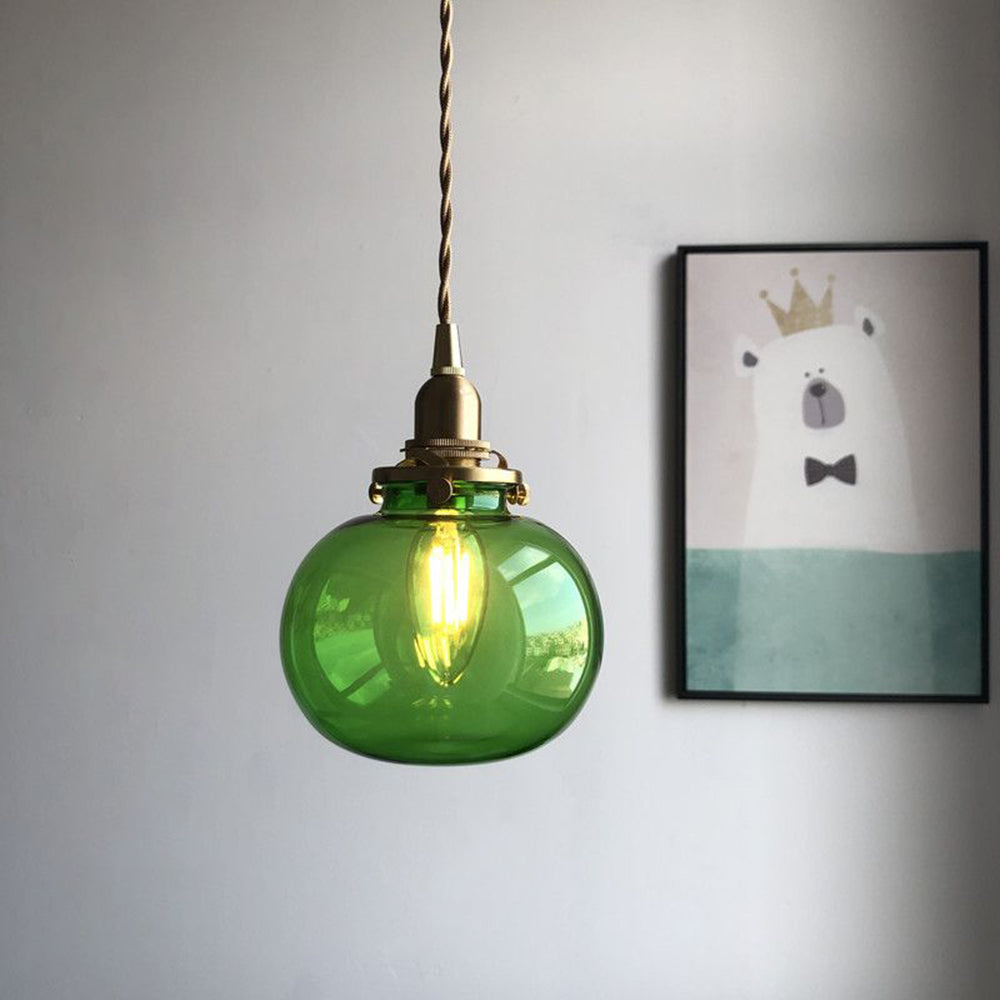 Valentina Retro Oval Glass Metal Pendant Light - Letslighting