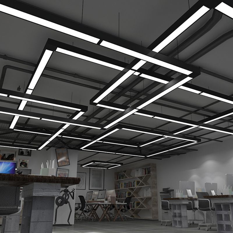 Arisha Minimalist Rectangular LED Pendant Light Acrylic Office - Letslighting