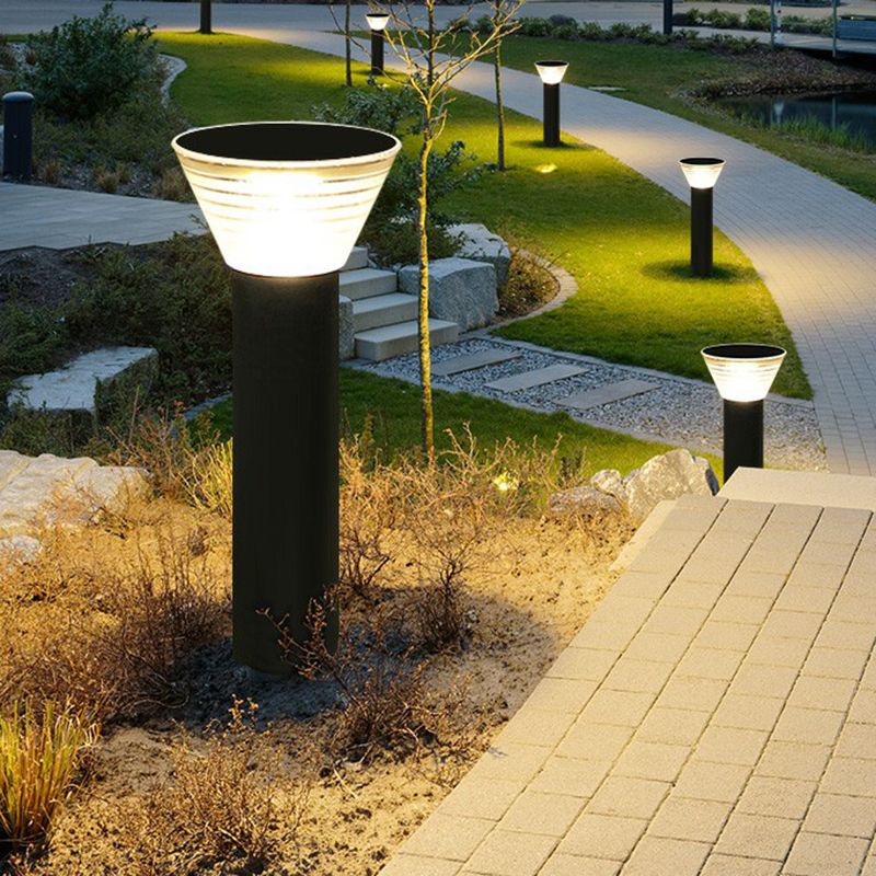 Ray Modern Metal Conical Solar Outdoor Bollard Light