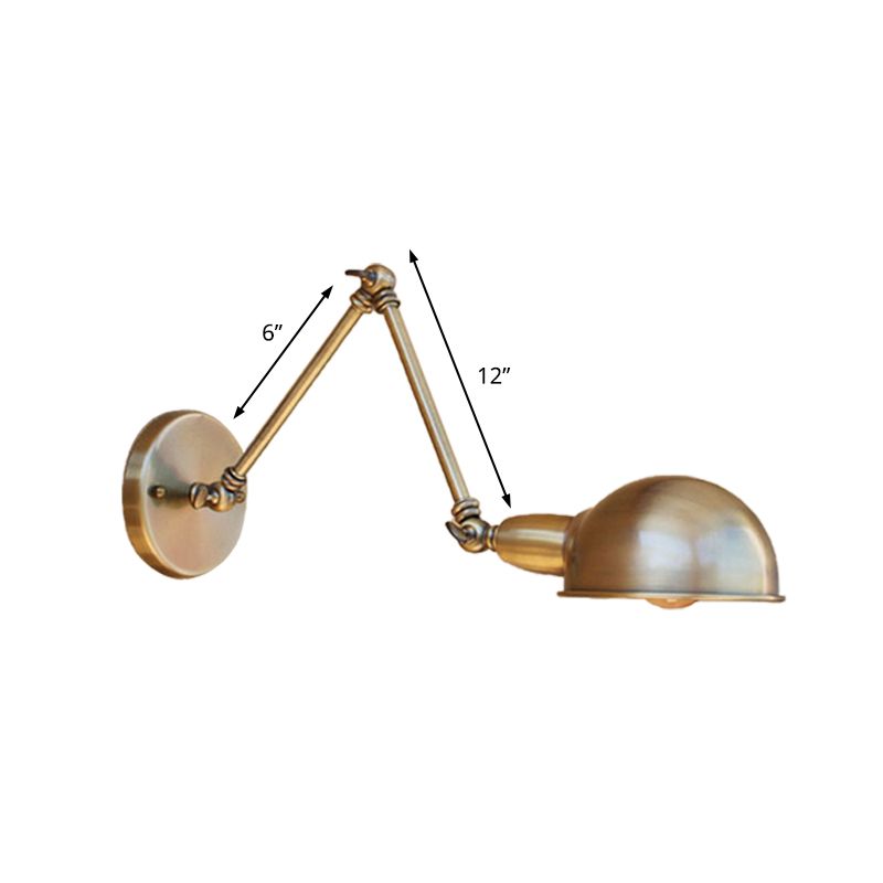 Epoch Hemispheric Adjustable Wall Lamp, Brass/Antique Brass/Chrome, Bedroom - Letslighting