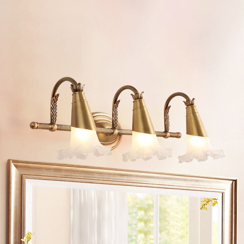 Ray Nordique Retro Flower Metal Glass Wall Lamp