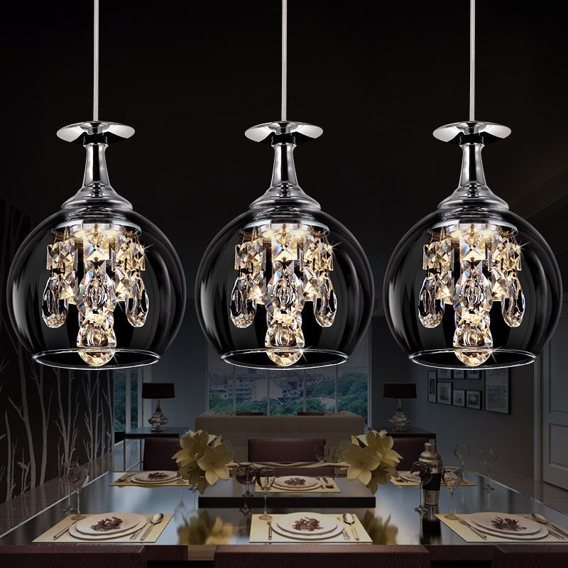 Kristy Modern Wine Glass/Crystal Pendant Light