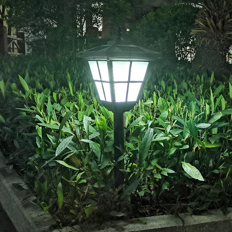 Ray Modern Lantern Shaped Metal Solar Outdoor Bollard Light