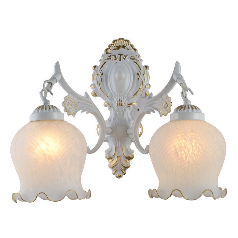Ray Vintage Flower shape Metal&Glass Modern Wall Lamp Bronze