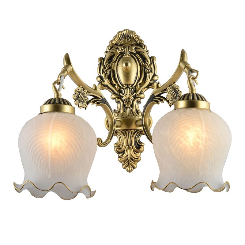 Ray Vintage Flower shape Metal&Glass Modern Wall Lamp Bronze