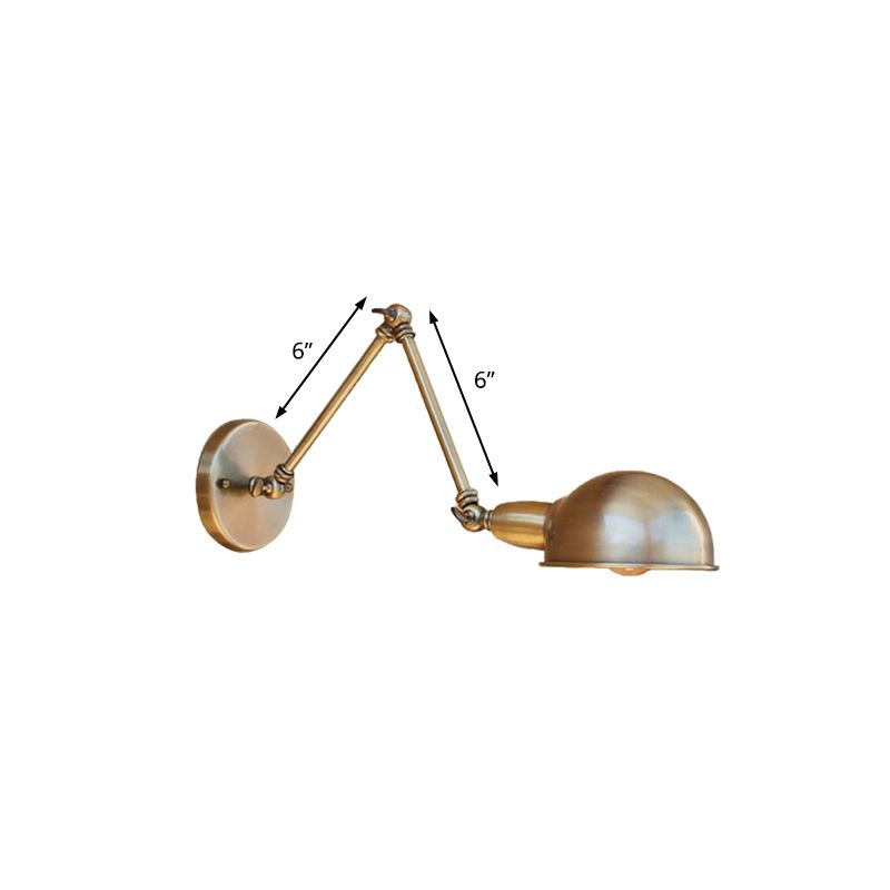 Epoch Hemispheric Adjustable Wall Lamp, Brass/Antique Brass/Chrome, Bedroom - Letslighting