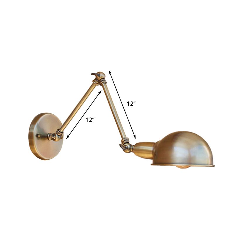 Epoch Hemispheric Adjustable Wall Lamp, Brass/Antique Brass/Chrome, Bedroom - Letslighting