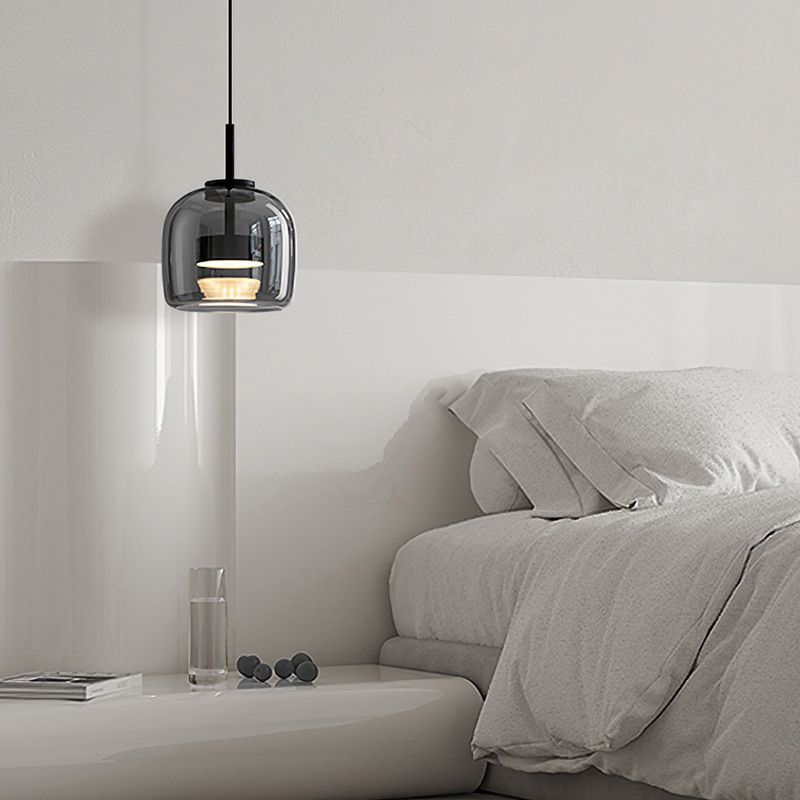 Valentina Minimalist Pendant Light Glass Smoke Gray