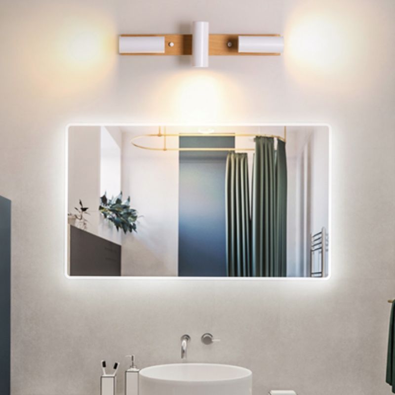 Muto Rotatable Spotlight Mirror Front Vanity Wall Lamp, Wood/ - Letslighting