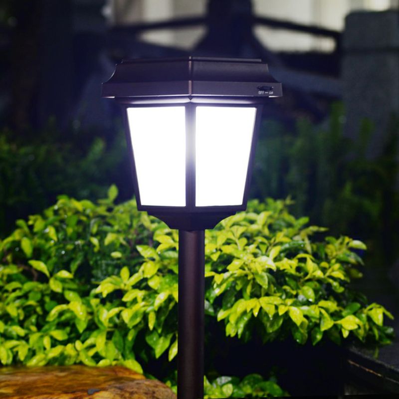Ray Vintage Metal Lantern Shaped Solar Outdoor Bollard Light