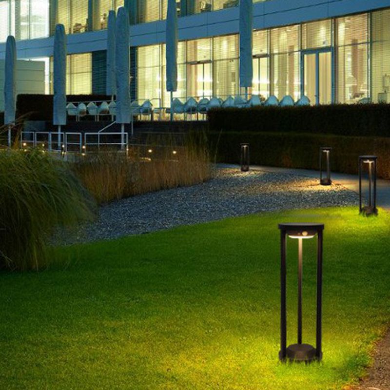 Ray Modern Metal Cylindrical Hollow Outdoor Bollard Light