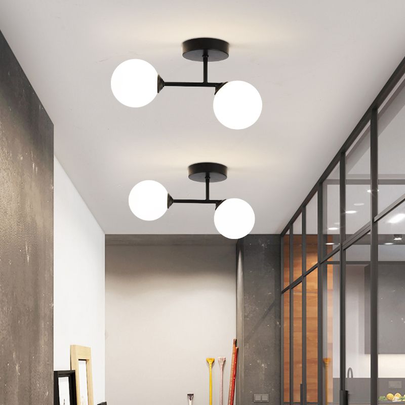 Valentina Semi-Flush Mount Ceiling Light, 2 Color, 12" - Letslighting