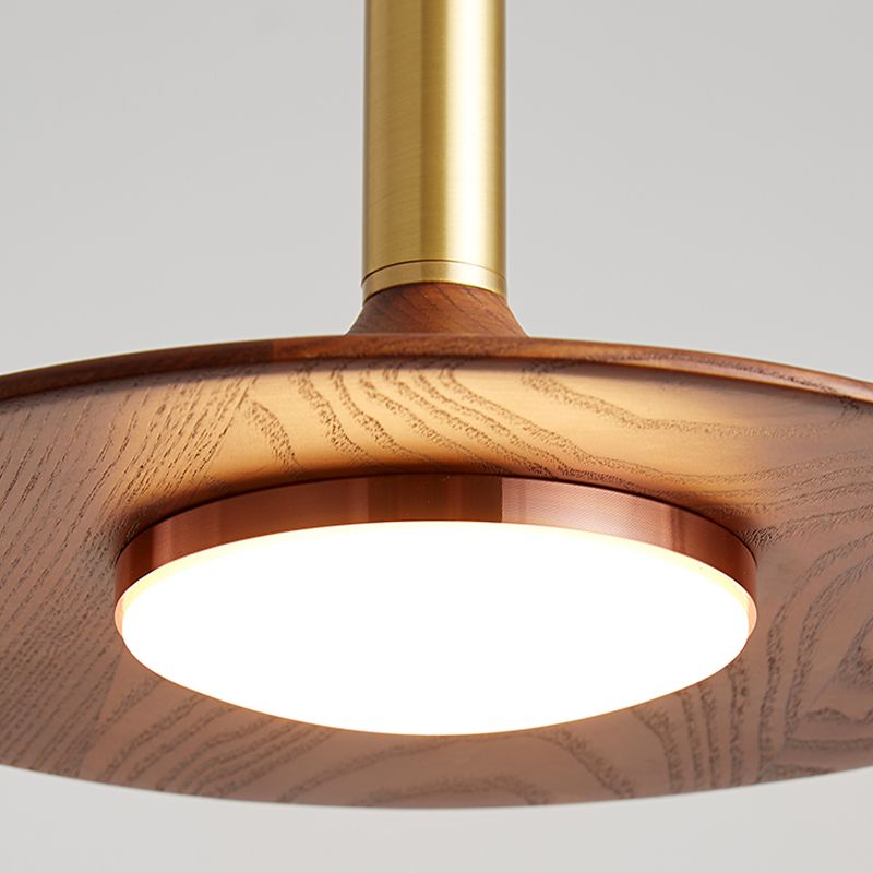 Arisha Rustic Cap-shaped Wooden Pendant Light, Natural Wood - Letslighting
