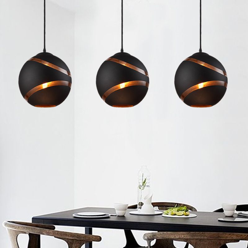 Valentina Art Deco Globe Metal Glass Orbit Pendant Light