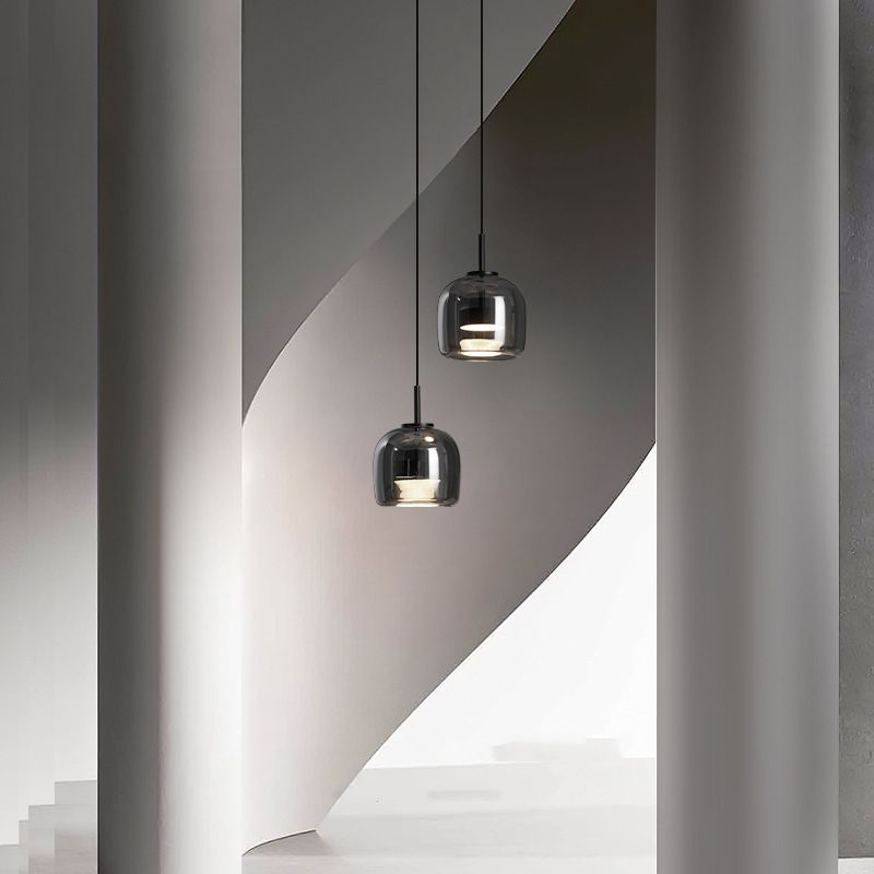 Valentina Minimalist Pendant Light Glass Smoke Gray