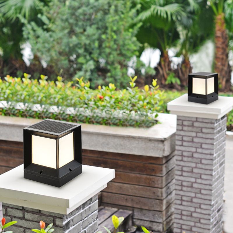 Ray Modern Simple Rectangle Metal Outdoor Floor Lamp - Letslighting