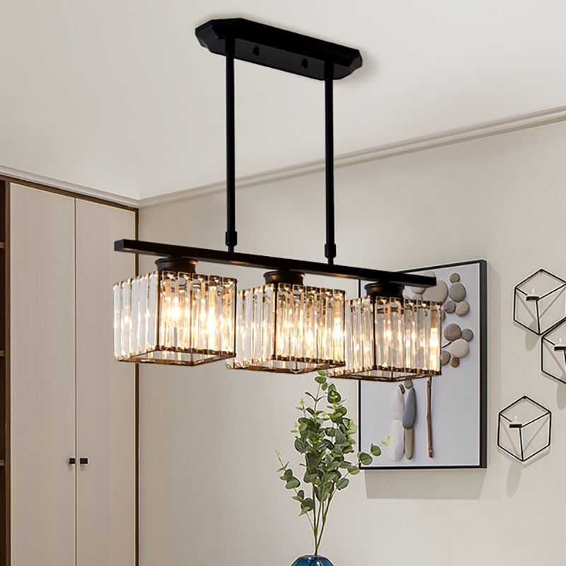 Kristy Crystal Square Pendant Light 3/4 Heads - Letslighting