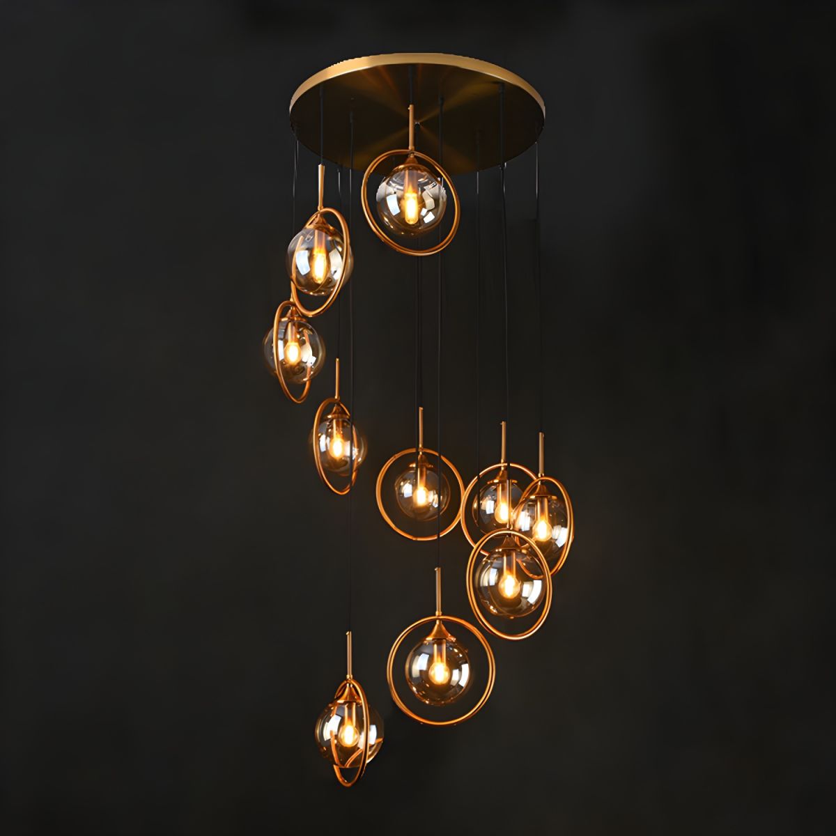 Valentina Modern Spiral Ball Glass Staircase Chandelier - Letslighting