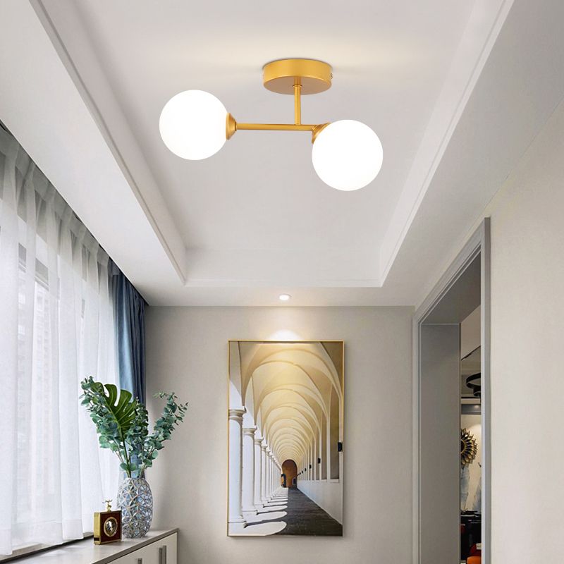 Valentina Semi-Flush Mount Ceiling Light, 2 Color, 12" - Letslighting