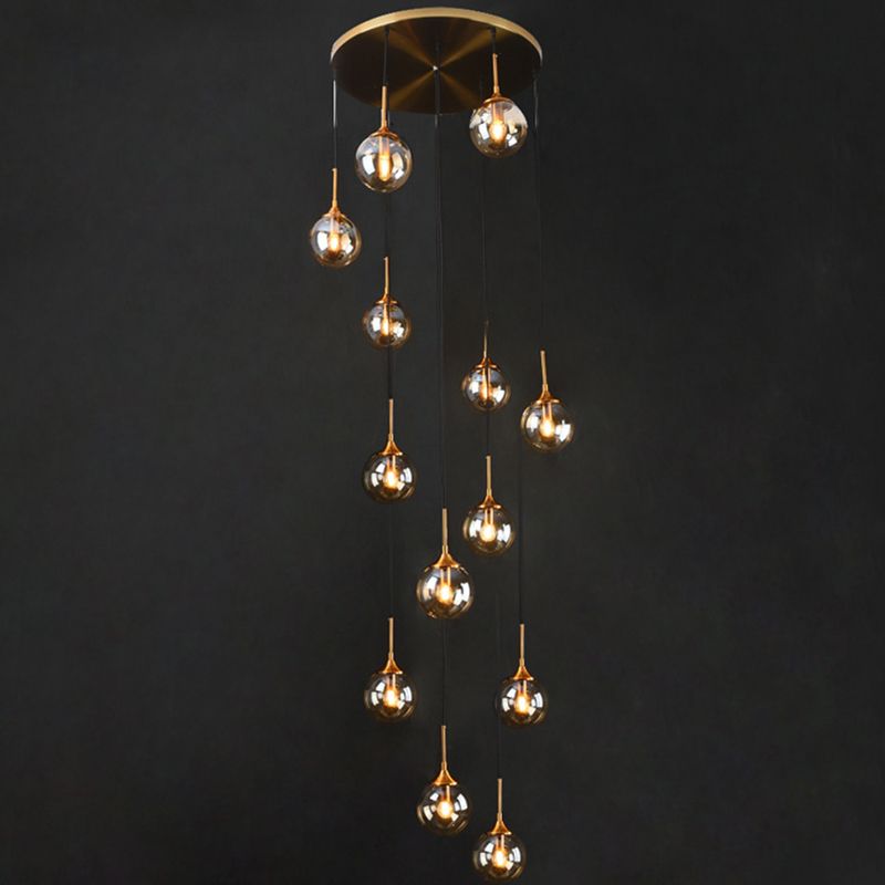 Valentina Modern Spiral Ball Glass Staircase Chandelier - Letslighting