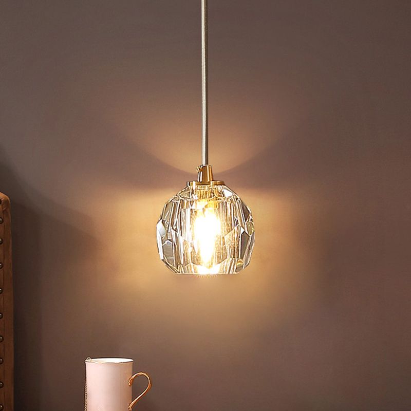 Kristy Luxury Globe Metal/Glass Pendant Light, Bedroom