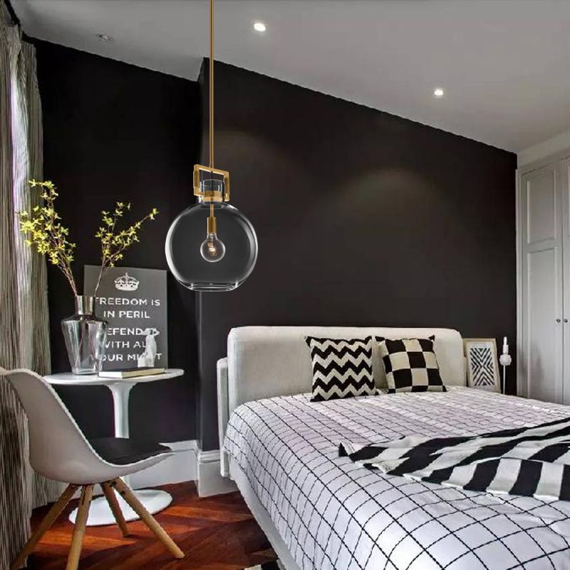 Arisha Modern Geometric Glass/ Pendant Light, Brass - Letslighting