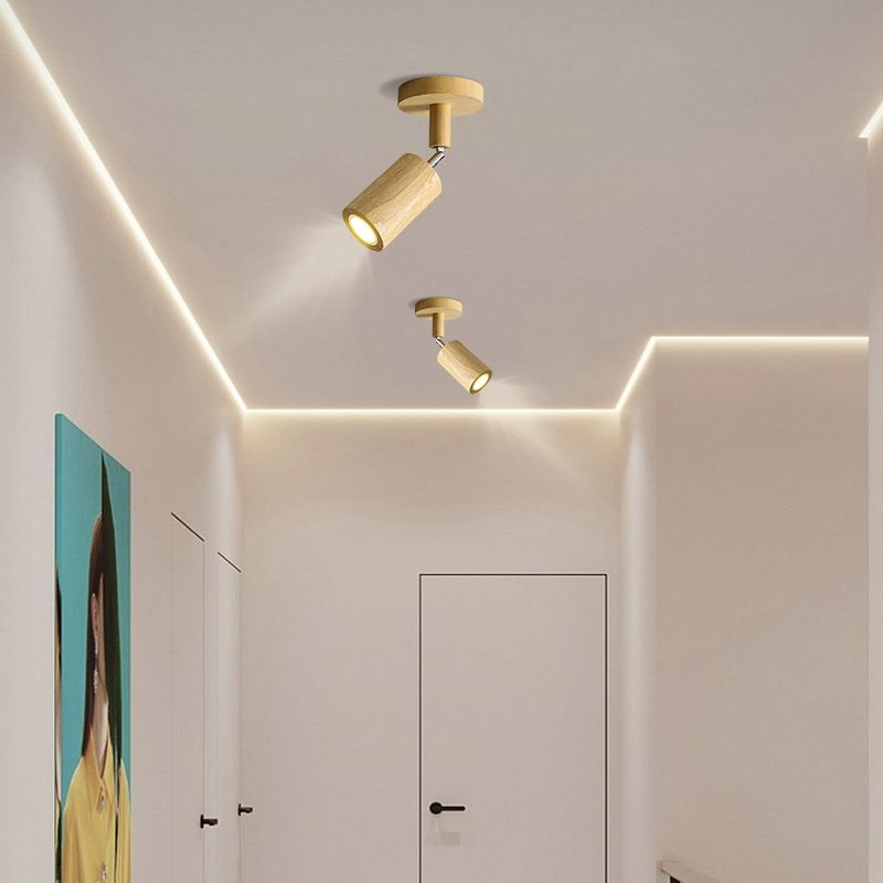 Muto Modern LED Adjustable Ceiling Spotlight, Wood - Letslighting