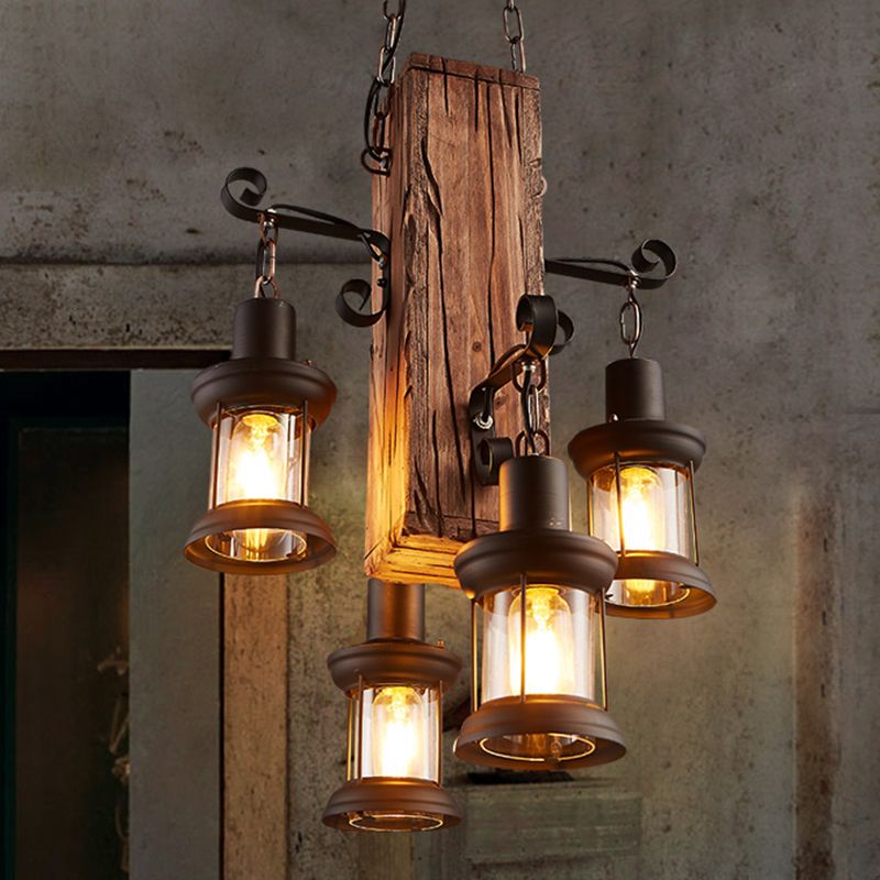 Epoch Industrial Lantern Glass Metal Pendant Light - Letslighting