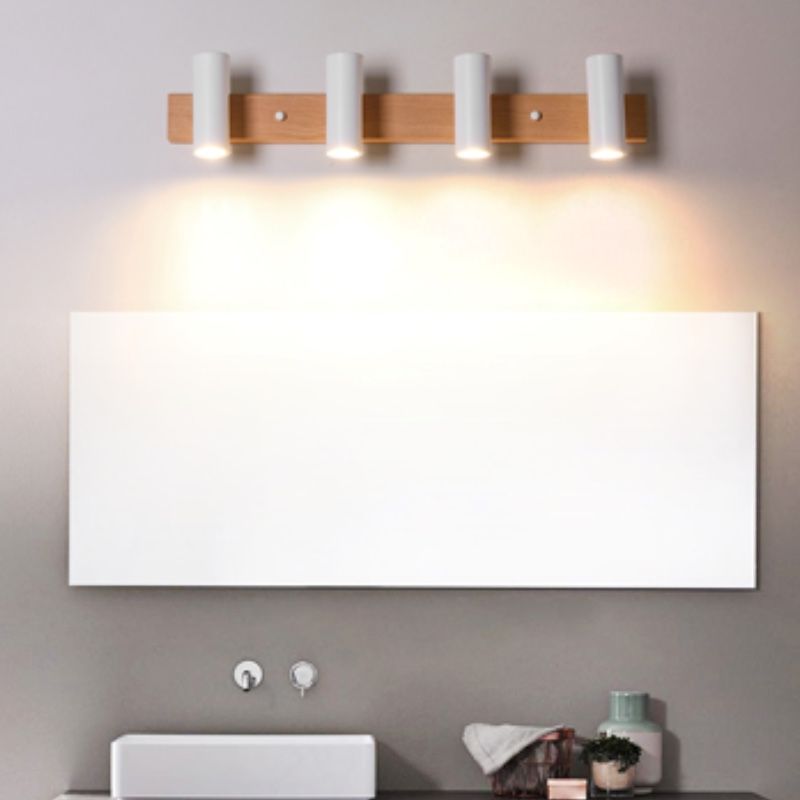 Muto Rotatable Spotlight Mirror Front Vanity Wall Lamp, Wood/ - Letslighting
