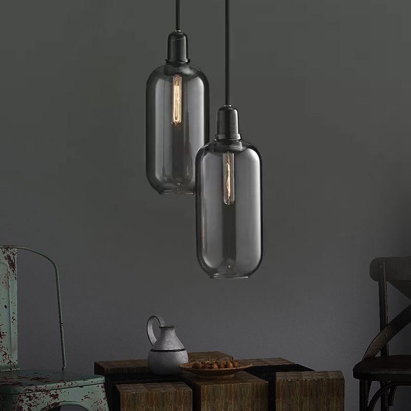 Valentina Designer Cylinder Pendant Light, Marble & Glass, 4.3"/6.7"
