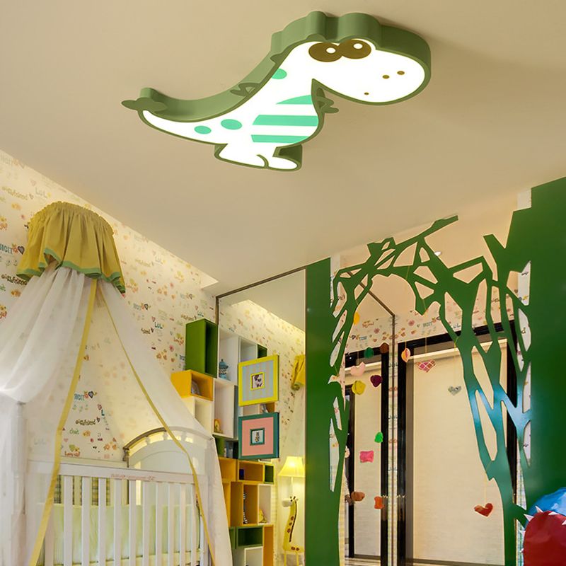 Arisha Modern Cute Dragon Acrylic Children Flush Mount Ceiling Light - Letslighting