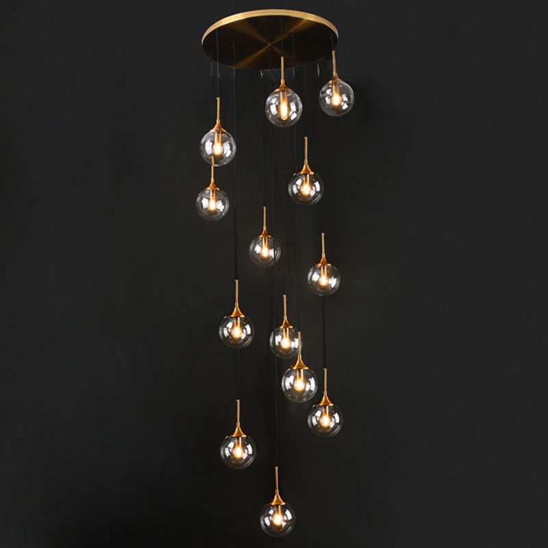 Valentina Modern Spiral Ball Glass Staircase Chandelier - Letslighting