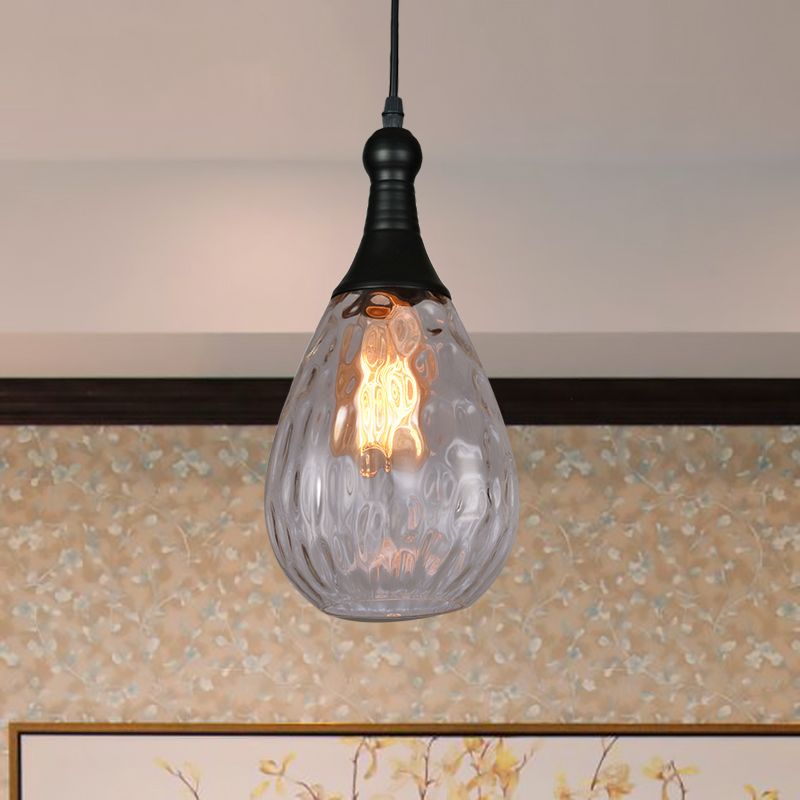 Avi Industrial Teardrop Glass Pendant Light Brass - Letslighting