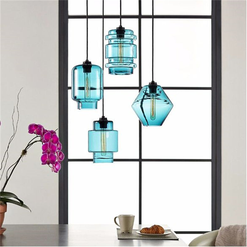 Arisha Modern Art Deco LED Cylindrical /Glass Pendant Light - Letslighting