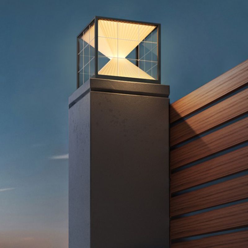 Ray Modern Pyramid Shape Metal Outdoor Floor Lamp