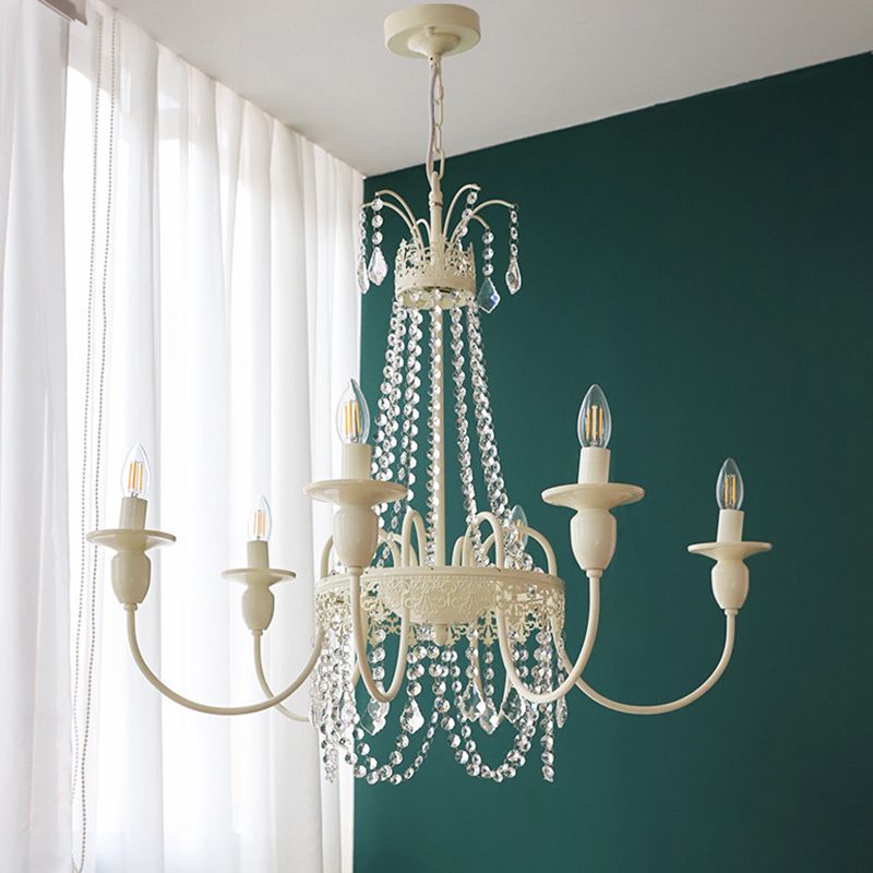 Silva Pendant Light Candle French Crystal Metal Bedroom - Letslighting