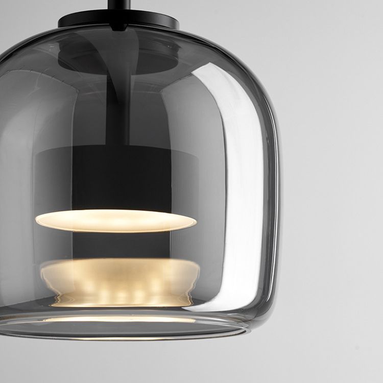 Valentina Minimalist Pendant Light Glass Smoke Gray