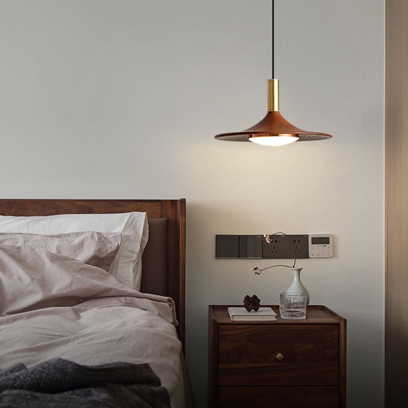 Arisha Rustic Cap-shaped Wooden Pendant Light, Natural Wood - Letslighting