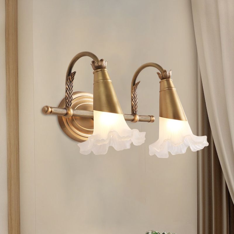 Ray Nordique Retro Flower Metal Glass Wall Lamp