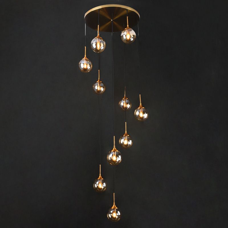 Valentina Modern Spiral Ball Glass Staircase Chandelier - Letslighting